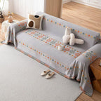 DREAMINGO Boho Couch Cover Grey Chenille Sofa Protecor - Image 7