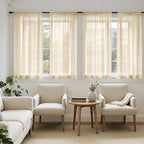 MIULEE Cream Sheer Curtains 63 Inches Long 4 Panels 42 x 63 Inches | Light by MIULEE