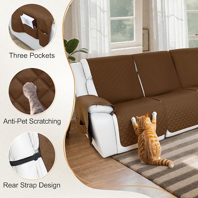 HDCAXKJ 100% Waterproof Reclining Sectional Couch Covers L Shape Recliner Sofa - Image 5