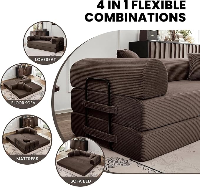 79'' Convertible Sofa Bed, Folding Sleeper Couch - Image 3