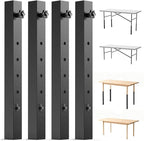 4-Pack Adjustable Folding Table Legs Extension, Heavy-Duty Steel Square by YUEYIN