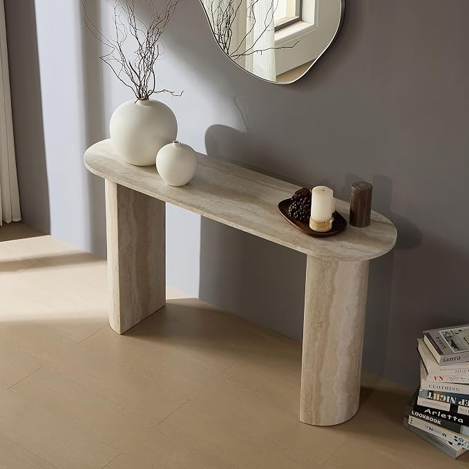 55.12" Faux Marble Pattern Entryway Table - Image 5