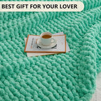 L'AGRATY Chunky Knit Throw Blanket - Image 6