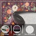Purple Floral Hallway Runner Rug 3x7 - Image 4