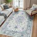 RELEANY Washable Area Rug, Water Repellent, Pet Friendly, Vintage Floral Boho by RELEANY