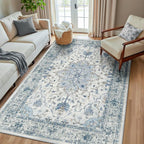 RELEANY Washable Area Rug, Water Repellent, Pet Friendly, Vintage Floral Boho by RELEANY
