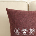 Stellhome Burlap Large Throw Pillow Covers Textured Farmhouse Linen Pillowcase - Image 2
