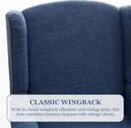 HUIMO Printed Wingback Accent Chair, Linen Upholstered High Back Armchair - Image 5