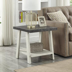 Roundhill Furniture Athens Contemporary 3-Piece Wood Shelf Coffee Table Set - Image 4