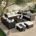 Aoxun 10 Piece Outdoor Patio Furniture Set 7 Seats, Outdoor Sectional by Aoxun