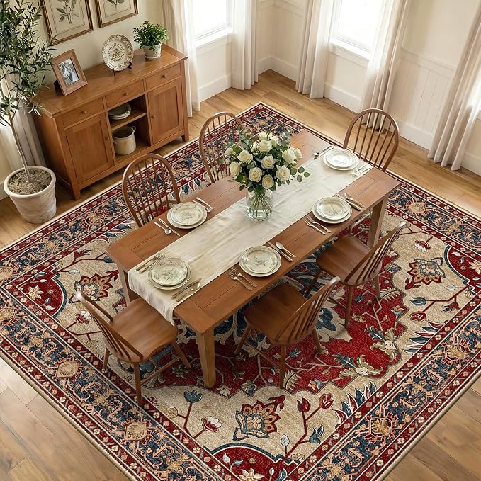 RELEANY Washable Area Rug, Square 10'x10', Water Repellent, Pet Friendly by RELEANY