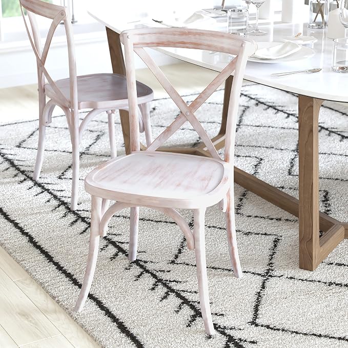 EMMA + OLIVER 2-Pack Wooden X-Back Dining Chair - Image 2