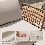 6-Piece Patio Conversation Set, Outdoor Sectional Sofa Modular Wicker Furniture - Image 6