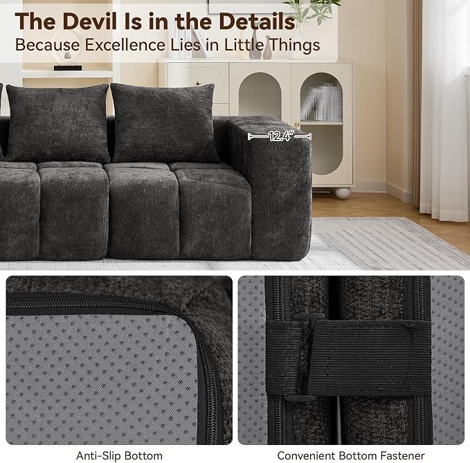 119" Boneless U-Shaped Sofa Couch - Image 3