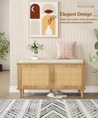Akxomel Rattan Shoe Storage Bench - Image 9
