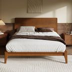 Merax Full Size Bamboo Platform Bed, Mid-Century Modern Bed Frame by Merax