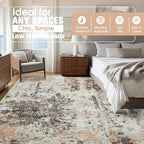 Aelenmu 10x14 Area Rugs for Living Room Washable Dining Room Brown Beige | - Image 2