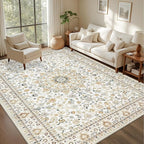 8x10 Area Rugs Living Room: Washable Vintage Rug - Image 3