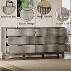 BORNOON 63" Long Dresser for Bedroom, 9-Drawer Fluted Dresser, Extra-Wide Wood - Image 5