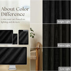 Black Pinch Pleated Linen Semi Sheer 90 Inch Curtains 2 Panels | Light Filtering - Image 4