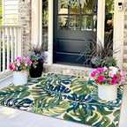 3x5 Monstera Entry Rug Washable Indoor Outdoor Mats - Image 3