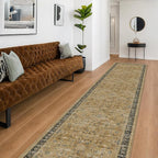 Natural Taupe Washable 3x12 Extra Long Hallway Runner Rug, Washable Large by HazoHaus
