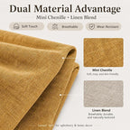 Mini Chenille Linen Blend Upholstery Fabric by the Yard, 57 Inch Wide Soft - Image 2