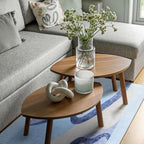 Area Rug 4x6 Blue Rug Washable Rugs Non Slip Low Pile Small Carpet - Image 2