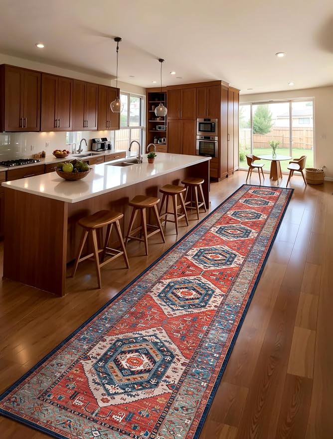 SERISSA 2'6"x18' Washable Non Slip Boho Runner Rug - Image 2