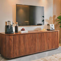 64" Fluted TV Stand for TVs up to 75 inch, Modern Entertainment Center by Rumiiro