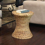 Household Essentials Handwoven Water Hyacinth Wicker Stool - Image 8