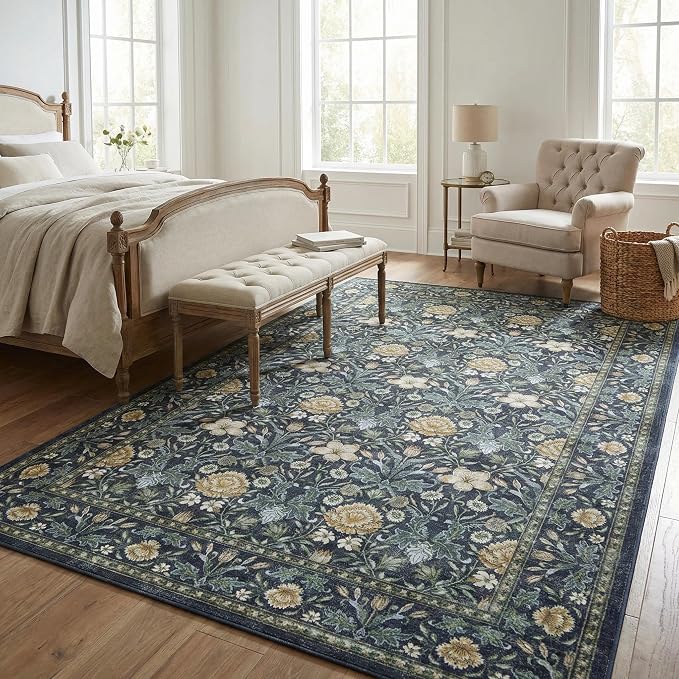 GarveeHome Area Rugs 8x10 for Living Room, Floral Large Washable Rug Soft Non - Image 3
