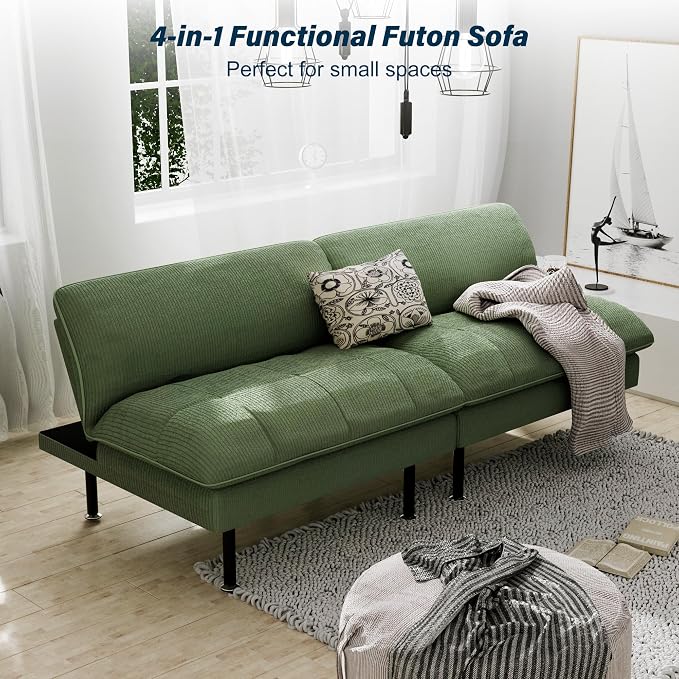 Ribilake 70" Futon Sofa Bed, 4 in 1 Multi-Function Couch Sleeper - Image 8