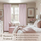Light Pink Pinch Pleated Linen Blackout Curtains 90 Inches Long - Image 2