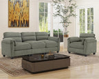 HAOMARKETS Corduroy Sofa Set, Upholstered Armchair and 3-Seater Couch by HAOMARKETS