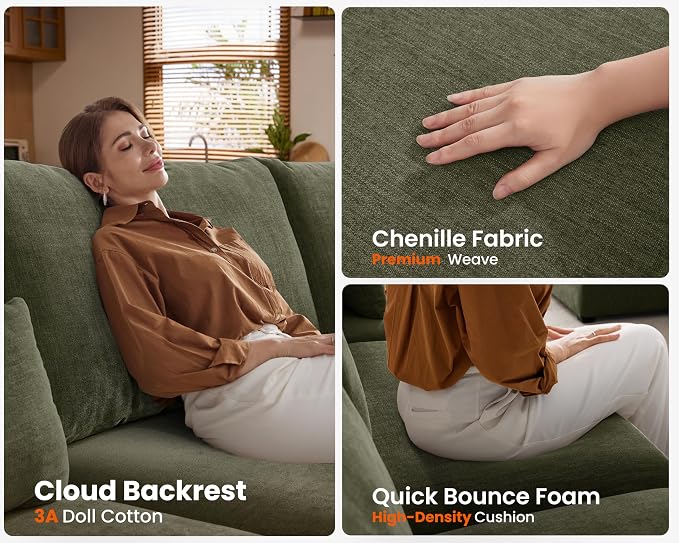 CHIC HOUSE Module for Modular Oversized Couch, Corduroy Customizable Chaise - Image 7