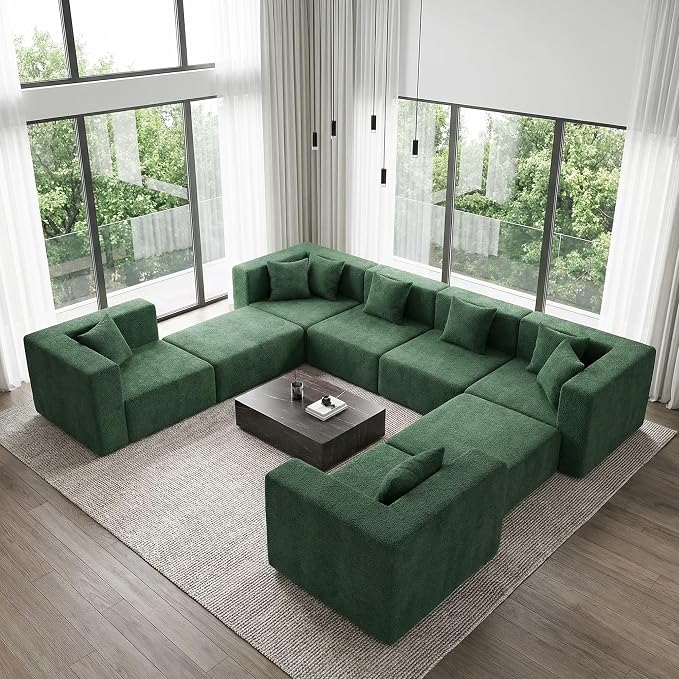 MONVANE Modular Sectional Sofa, Oversized 8 Seat Convertible U Shaped Couch - Image 8