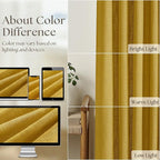 Mustard Yellow Pinch Pleated Linen Sheer Curtains 45 Inch Length 2 Panels | - Image 4