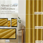 Mustard Yellow Pleated Semi Sheer Linen Curtains 102 Inches Long 2 Panel | - Image 4