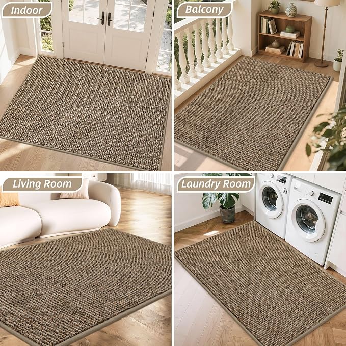 BEQHAUSE Dirt Trapper Door Mat 48" x 72", Non-Slip Washable Doormats, Low - Image 8