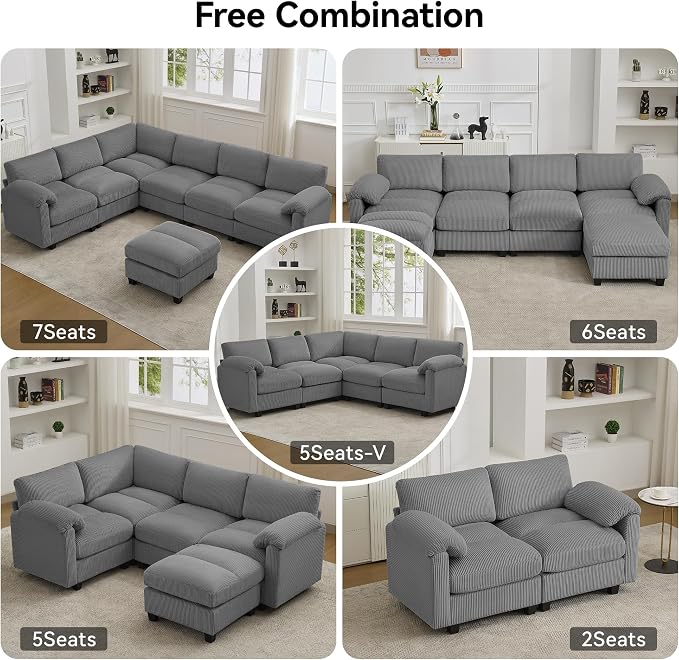 61'' Modular Loveseat Sofa, Extra Deep Seat Cloud Couch - Image 7