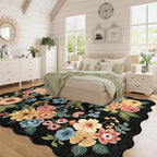 DUKINO 5x7 Area Rugs for Bedroom, Floral Washable Rug Non Slip, Stain Resistant - Image 3