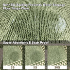 Faux Linen Washable Runner Rug Absorbent Surface 2x6 Moss Green | Non-Slip TPR - Image 3
