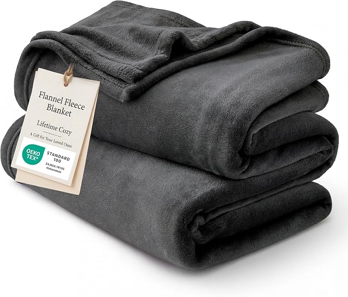 Bedsure GentleSoft Fleece Blanket California King Size Charcoal by Unknown