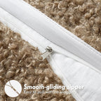 Faux Fur Throw Pillow Covers 24x24 Inch Set of 2 Boucle Neutral Decorative - Image 6