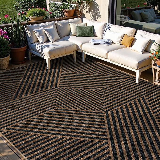 Lahome Modern Geometric Easy Jute Carpet, 6x9 Area Rugs - Image 3