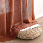 MIULEE Rust Fall Linen Curtains 52x90 Inch 2 Panels - Image 6