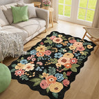 DUKINO 4x6 Area Rug, Non Slip Floral Washable Rug - Image 5