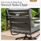 Sophia & William 2 Pieces Patio Furniture Sets Metal Sofa Chairs Patio Cushion - Image 5
