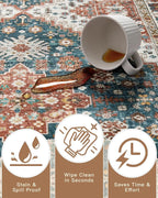 Madane Area Rug 3x5, Washable Vintage Entry Rugs - Image 7